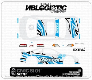 Honda Civic SI Custom Universal WaterSlide Aufkleber für Hot Wheels Maßstab 1:64 011 - Bild 1 von 4