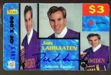1995 Signature Rookies Auto-Phonex Phone Cards #24 Jan Labraaten