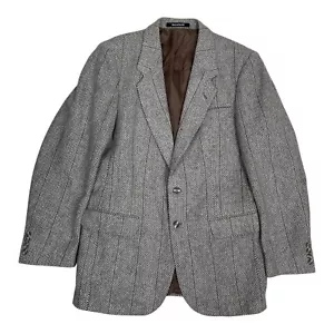 VINTAGE 60s St Michael Tweed Wool Blazer S 38R Brown Check Sportcoat Mod Jacket - Picture 1 of 12