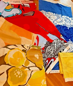 vtg 60s + FABRIC LOT Ananas Kassiopeia Taskukello Marikangas mcm retro Marimekko - Picture 1 of 12