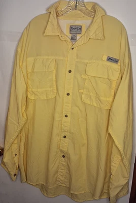 Camisa de pesca Bimini Bay para hombre ligera con etiquetas talla XXL/T amarilla con bolsillos malla trasera Foto 1 de 4