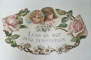 Papel Troquelado XL Victoriano Antiguo Más Dulce Colgante Niñas Rosas Floral Cita - Imagen 1 de 6