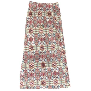 Jane Norman London Women's Geometric Retro Indie Maxi Pink skirt Sz 16 Casual - Picture 1 of 8