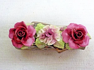 Vintage Thorley English Bone China Ltd Staffordshire England Roses Carnation Log - Picture 1 of 7