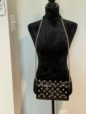 Christian Louboutin Black Patent Palmoma Clutch/Crossbody/Shoulder Bag - Image 1 of 4