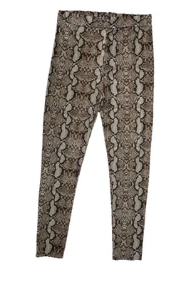 ZARA Accesorios Leggings Pantalones Grandes Marrón Piel de Serpiente Cintura Elástica Ligeros Foto 1 de 4
