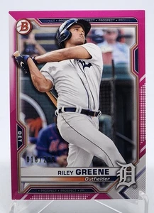 2021 Bowman Prospects Fuchsia Border/Pink Riley Greene /299 Tigers BP-4 - Picture 1 of 2
