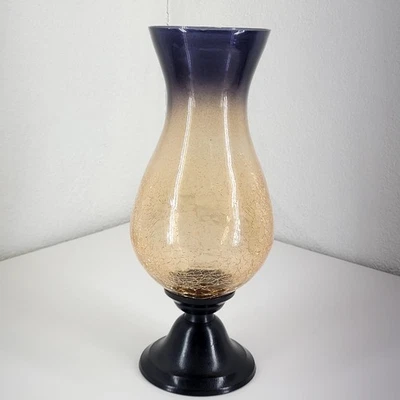 Vaso de vidro rachado elegante 10" sem marca - Imagem 1 de 4