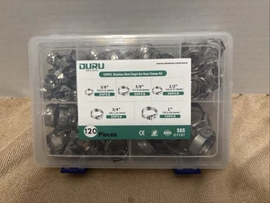 Duru 120 pieces, stainless steel single ear hose clamps kit - Picture 1 of 3
