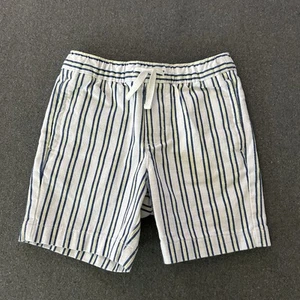 Janie and Jack Boys Shorts 4 White Navy Yellow Striped Cotton Preppy Easter Logo - Picture 1 of 12