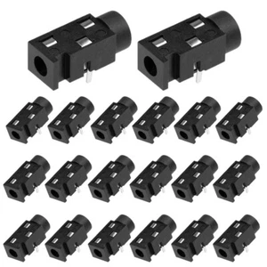 20Pcs PCB Mount 3.5mm 3 Pin Socket Stereo Jack Audio Video Connector Black PJ320 - Picture 1 of 6