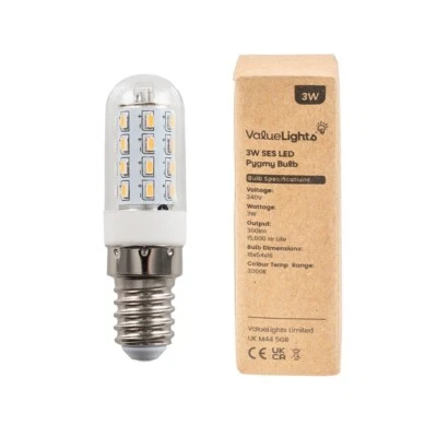 Packs of Light Bulbs Mini High Power 3W LED Pygmy  E14 Screw Cap Warm White - Image 1 of 4