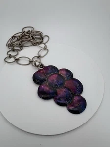 ⭐️Gianmaria Buccellati -  Vintage Sterling Silver Enamel Grape Necklace - RARE⭐️ - Picture 1 of 7