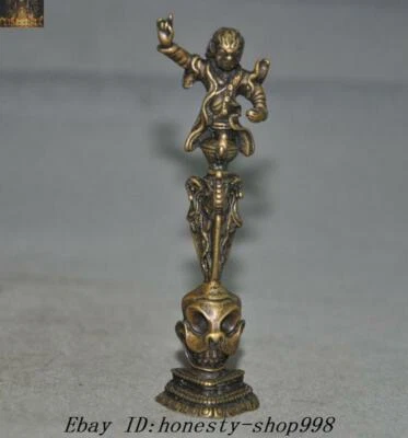 4'' Tibetan Buddhism temple brass Vajra Dorje Phurpa Exorcism Talisman statue - Image 1 of 4