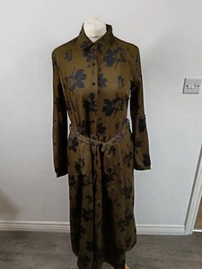 Love Sunshine olivgrün Größe 12 Blumendruck Shirt Midikleid neu mit Etikett - Bild 1 von 11