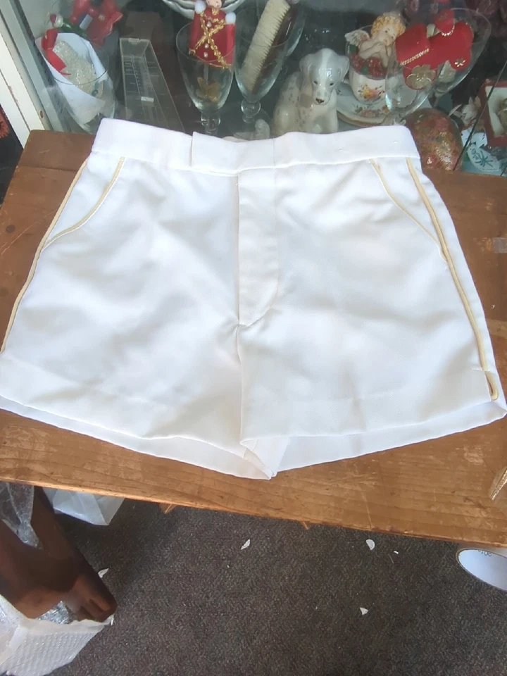 Pantalones cortos de tenis vintage de poliéster blanco Paul Sullivan Sportswear años 70 Foto 1 de 4