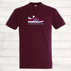 Aston Villa West Ham Burnley Gazelle Claret and Blue Top Trainer T Shirt - Picture 1 of 15