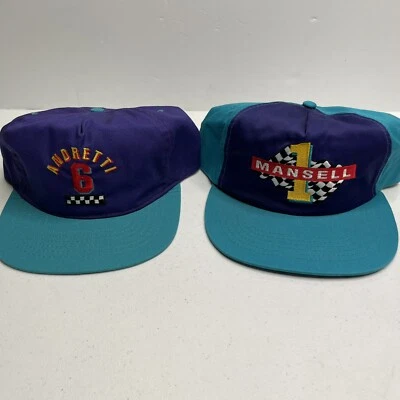 2 gorras vintage 1994 Texaco Havoline Racing Mario Andretti #6 Mansell #1 Snapback Foto 1 de 4