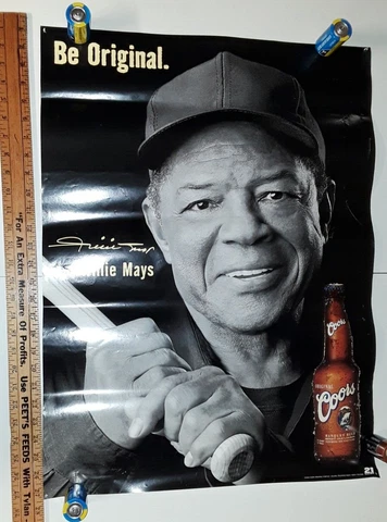 Vintage Coors Willie Mays Poster MLB, New York Mets Cover
