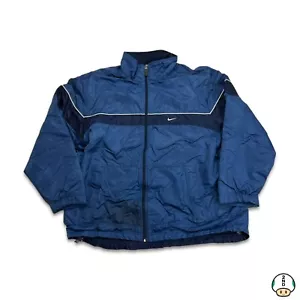 Nike Ropa Deportiva Chaqueta Para Hombres 2XL Azul Swoosh Deletrear Cremallera Completa Abrigo Bombardero - Imagen 1 de 8