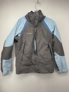 Columbia Girls Coat Gray Youth 18/20 Nylon Hooded Waterproof Skiing Winter Logo - Picture 1 of 15