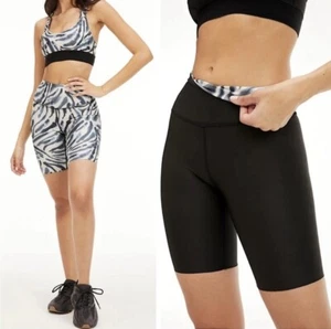 NWT Good American Reversible Double Knit Short Leggings In Peyote Zebra Size 3XL - Picture 1 of 6