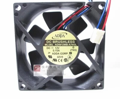 1PC ADDA AD0812MB-A76GL 8025 8CM 12V 0.15A Ball Silent Case Cooling Fan - Image 1 of 3