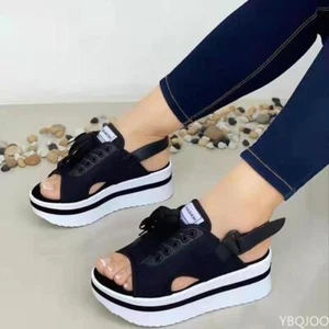 Sandalias De Cuna Para Mujer Chanclas Casual Zapatillas Moda Verano Plataforma - Picture 1 of 11