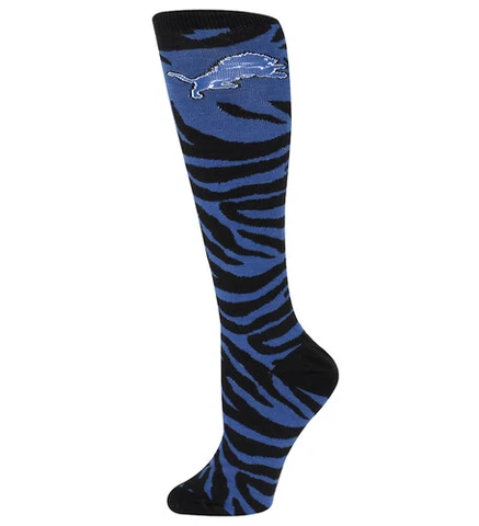 Detroit Lions NFL For Bare Feet Womens Zebra Knee High Socks- SZ M Cover