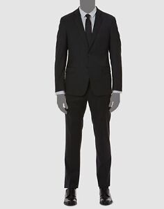 $695 Armani Exchange AX 44L Men's Gray Slim Fit 2-Piece Solid Suit Jacket Pants