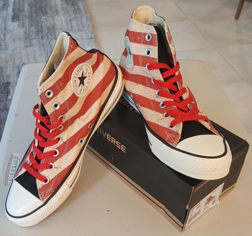 CONVERSE CHUCK TAYLOR ALL-STAR HIGH TOP VINTAGE BANDIERA AMERICANA taglia 7,5 uomo - Immagine 1 di 4
