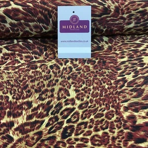 £2.99 Cafe Chestnut animal printed lightweight peach crepe 44" wide M161-38 - Picture 1 of 6