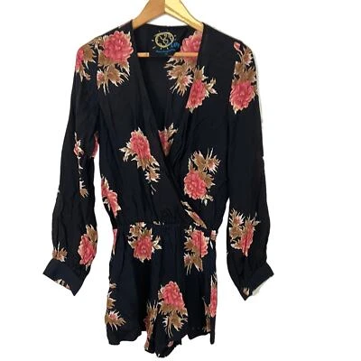 Mameluco Blue Life para mujer negro floral talla pequeña Foto 1 de 4