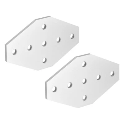 Placa unión exterior con Soporte 7 orificios para Perfil aluminio 2020,2 plata - Imagen 1 de 4