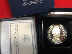 2009 Abraham Lincoln Commemorative PROOF Silver Dollar Coin (includes Box & COA) - Picture 1 of 1