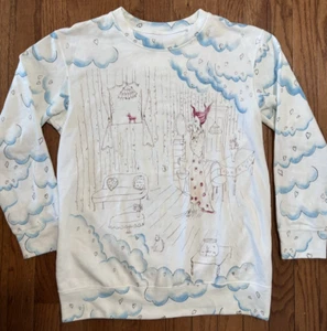 tsumori chisato Sleep 100% cotton sweatshirt illustration of woman heart - Picture 1 of 13