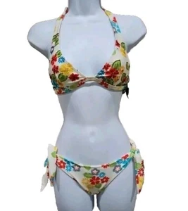   Bathing Suit Bikini Swim Beach Buzios Brazil Small  Colorful flowers New Nice  - Picture 1 of 14