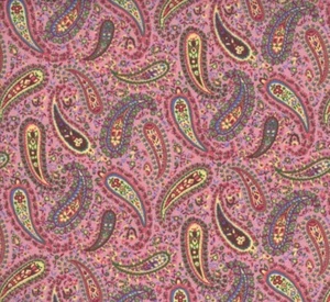PINK ROSE PAISLEY DESIGN 100% COTTON QUILTING FABRIC - Picture 1 of 1