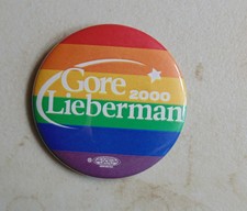 Al Gore 2000 LGBT campaign pin button political