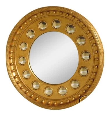 L40197:FRIEDMAN 兄弟 #6789 圆形凸玻璃金镜 ~ 全新 — 第 1/4 张图片