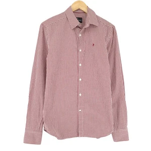 Vintage Peak Performance Men Shirt Red Check Cotton Sl6 Size S - Picture 1 of 8