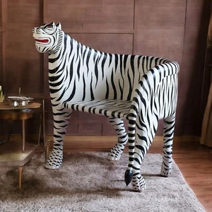 Solid Wooden White Tiger Chair - Picture 1 of 2