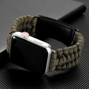 Outdoors Survival Rope Strap Apple Watch Band 44mm 42mm 40mm 38mm Woven Paracord - Picture 1 of 29