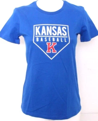 Новый Канзас KU Jayhawks Adidas синий усилитель SS футболка бейсбол женщин S - Изображение 1 из 4