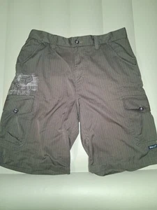 Vintage Fox Racing Cargo Shorts Mens Size 36 Brown Pin Stripe Embroidered Y2K - Picture 1 of 5