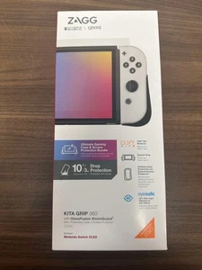 Zagg Kita Grip 360 With GlassFusion VisionGuard Black And Clear For Nintendo 1E - Picture 1 of 3