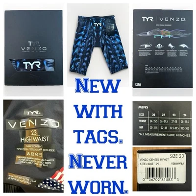 Traje TYR Venzo Genesis Cintura Alta Emisión Talla 23 Azul Tech nunca usado con etiquetas Foto 1 de 4