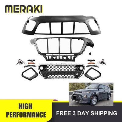Kit de rejilla de parachoques delantero con faros antiniebla y cubiertas para Kia Soul Wagon 2020-2023 Foto 1 de 4