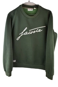 Lacoste Green Mens Crewneck Sweatshirt Jumper Pullover Spell Out Size M - Picture 1 of 8