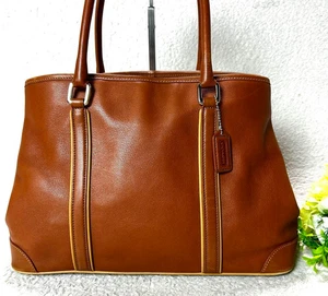 Coach 7585 Hampton Leather Carryall Tote Bag Brown Shoulder A4 Fits w/Dust Bag - Picture 1 of 14